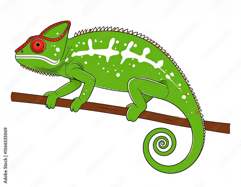 Obraz premium chameleon on a white background