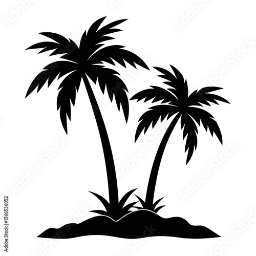 palm tree silhouette vector