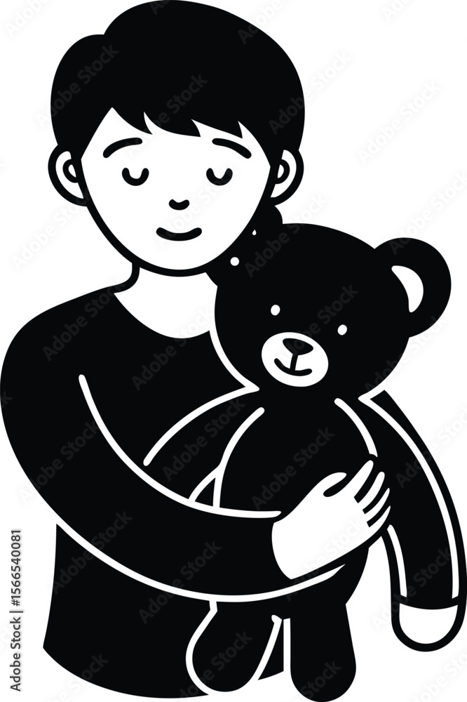 Fototapeta premium boy and girl with teddy bear