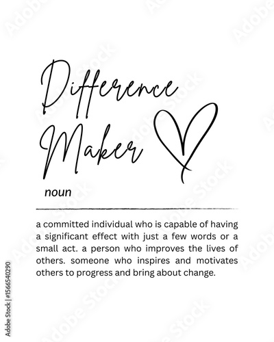 Difference Maker Defination - Printable Wall Art, Teachers Gift, Thank You Gift, Mentor Gift, Coach Gift, Resilience Quote Digital Download