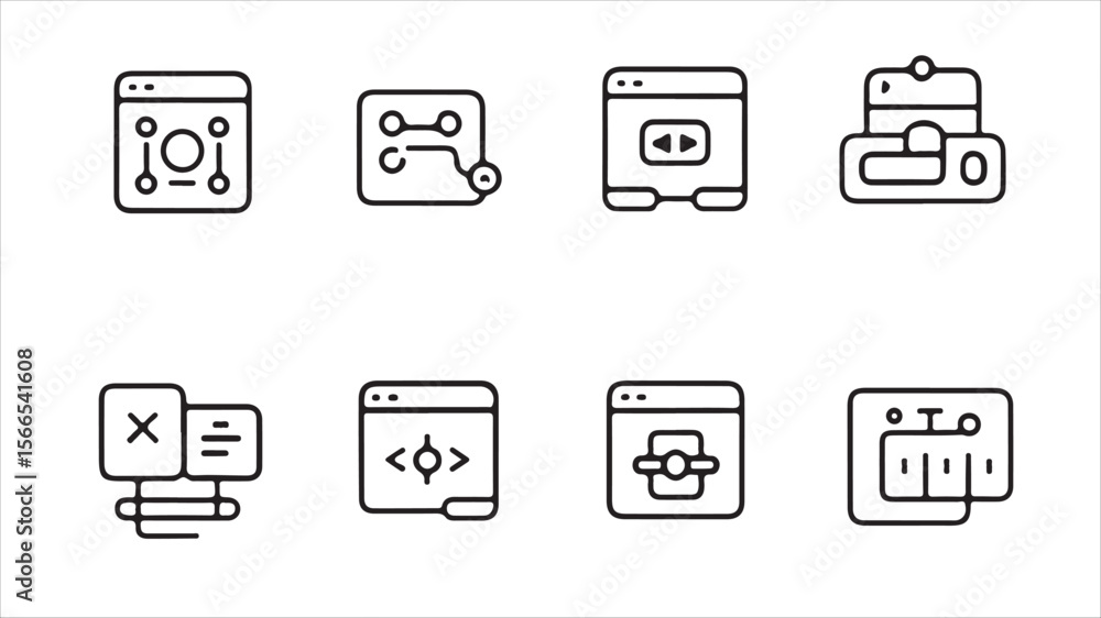 No-Code vs Low-Code Tools icon set No-Code vs Low-Code Tools icon set
