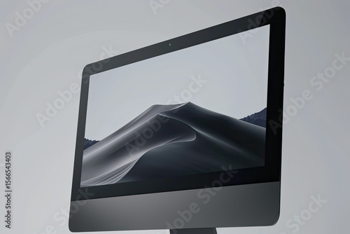 Detailed Image of Gray Imac Mockup, Close Up