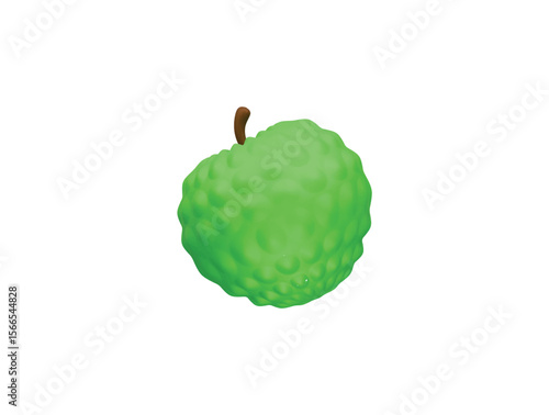 custard apple icon 3d illustration render