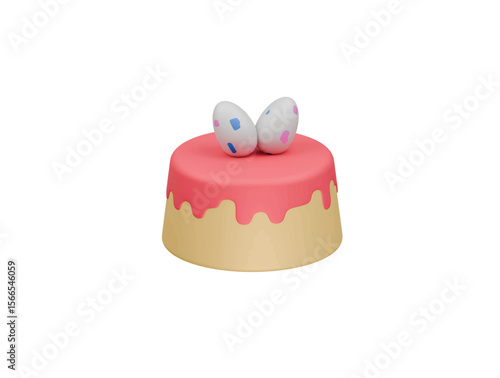 easter egg cake icon 3d illustration render