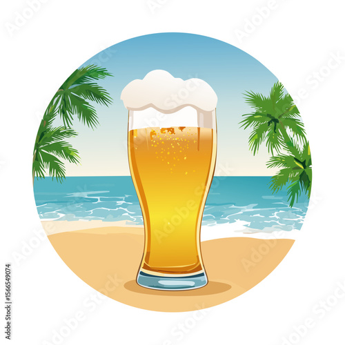 Beer on a tropical beach, enjoying the summer vibes with beer