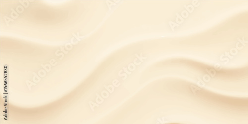 Light cream abstract background with soft silky wave layers in minimal design style