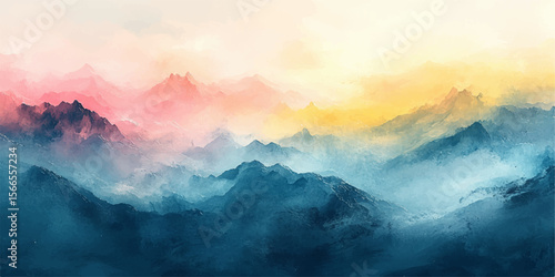Vibrant abstract watercolor wash with soft pastel color blending and artistic texture