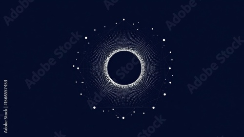 Ultra Minimalist Graphic Design Featuring White Geometric Patterns On Dark Blue Background