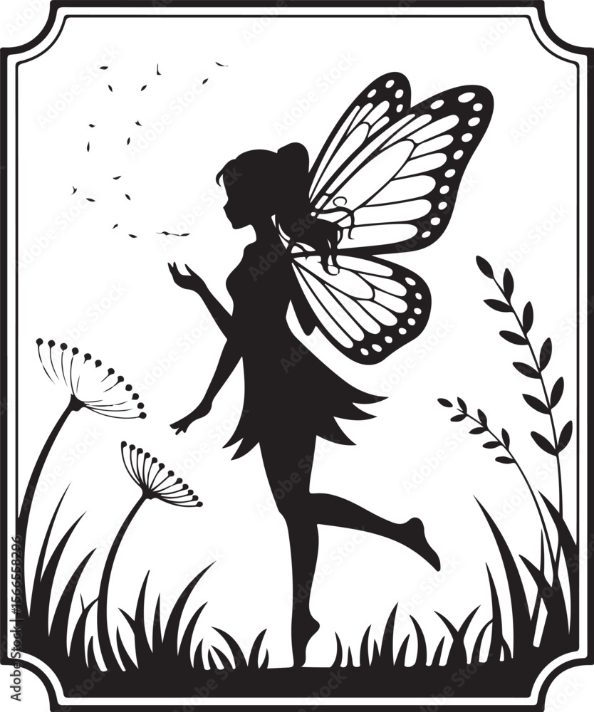 Fototapeta premium Botanical Butterfly Laser Cut Design Bundle