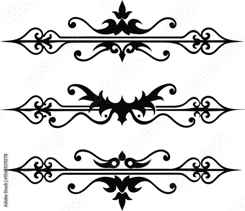 Elegant Divider Ornaments Vector Illustration Set