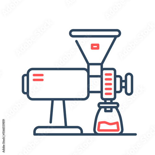 Coffee grinder icon. coffee, grinder, beans, mill, brew, manual, electric, ground. Vector Icon Illustration