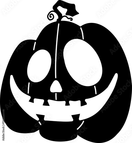Hand drawn halloween pumpkin ghost silhouette doodle illustration