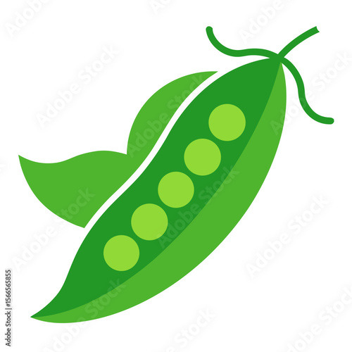 green peas on white background