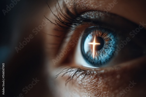 A Study in Contrasts - Eye with a Glowing Cross