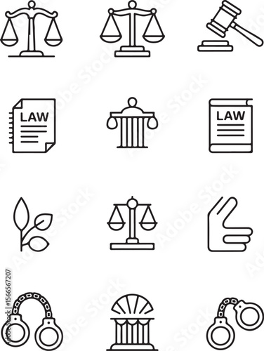 Legal Symbols and Court Icons Pack


