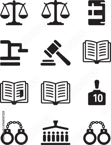 Legal Symbols and Court Icons Pack

