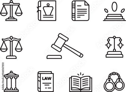 Law and Justice Icon Vector Set

