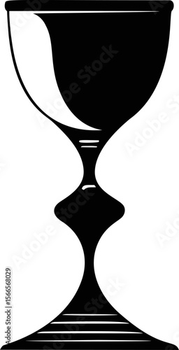 Black and white optical illusion of chalice and two faces silhouette