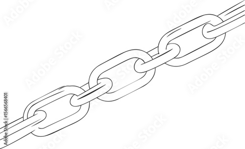 Black and white illustration of interlocked chain links, symbolizing strength