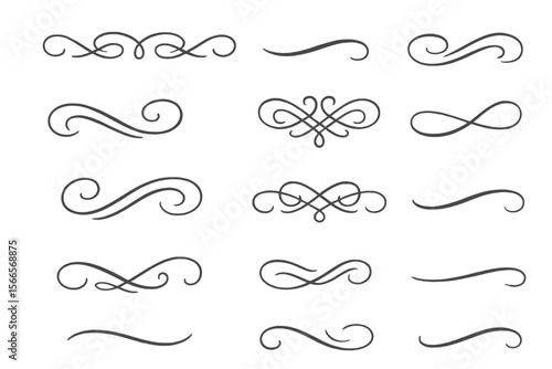 Decorative swirl designs ideal for graphic art projects and elegant invitations in various styles