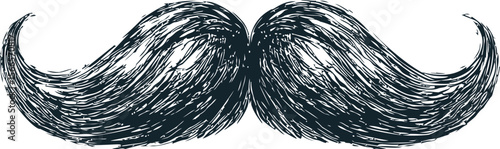 Vintage styled black mustache illustration, retro art decor