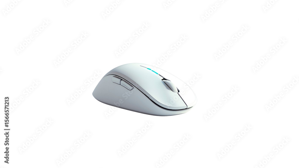Sleek White Wireless Computer Mouse Isolated on Transparent Background Sleek White Wireless Computer Mouse Isolated on Transparent Background