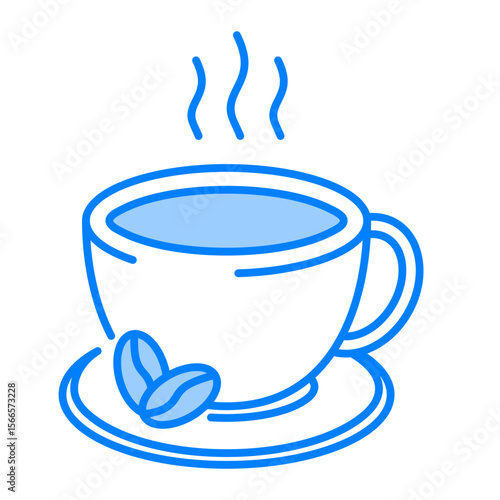 Coffee cup. cup, mug, beverage, drink, hot, espresso, caffeine. Vector Icon Illustration