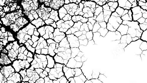 Abstract black and white cracked texture