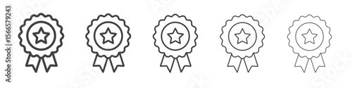 badge icon flat thin illustration symbol