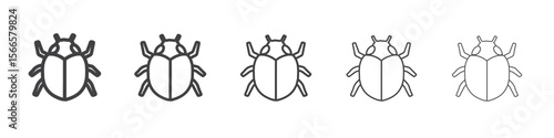bug icon flat thin illustration symbol