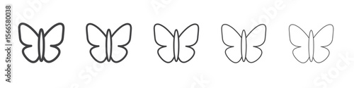 butterfly icon flat thin illustration symbol