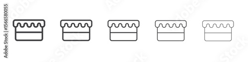 cake icon flat thin illustration symbol