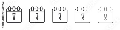 calendar error icon flat thin illustration symbol