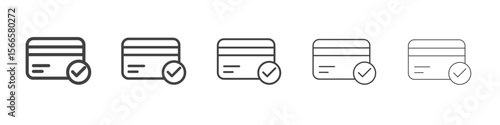 card icon flat thin illustration symbol