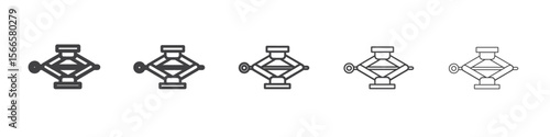 car jack icon flat thin illustration symbol