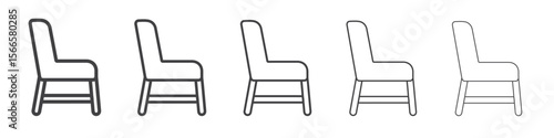 chair icon flat thin illustration symbol