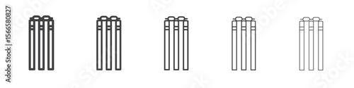 cricket wicket icon flat thin illustration symbol
