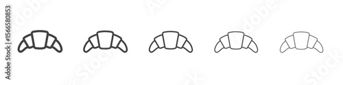 croissant icon flat thin illustration symbol