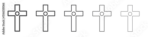 cross icon flat thin illustration symbol