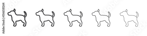 dog icon flat thin illustration symbol