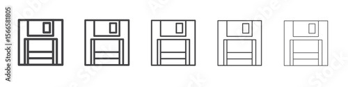 floppy disk icon flat thin illustration symbol