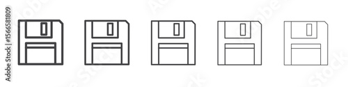 floppy disk icon flat thin illustration symbol