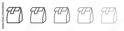 food bag icon flat thin illustration symbol