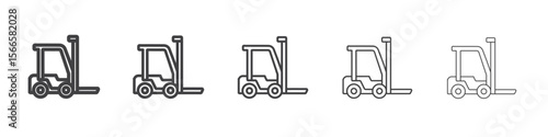 forklift icon flat thin illustration symbol