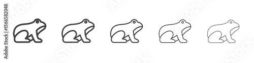 frog icon flat thin illustration symbol