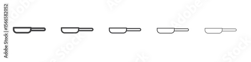 frying pan icon flat thin illustration symbol