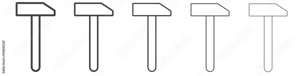 Obraz premium hammer icon flat thin illustration symbol