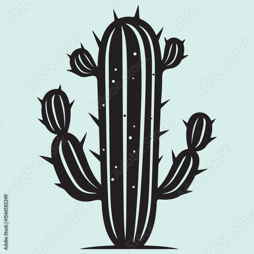 Prickly Pear Plant Silhouette Nature Desert Botanical Vector
