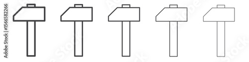 hammer icon flat thin illustration symbol