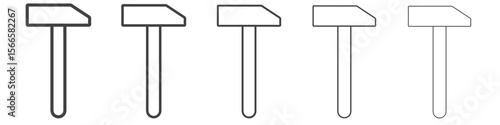 hammer icon flat thin illustration symbol